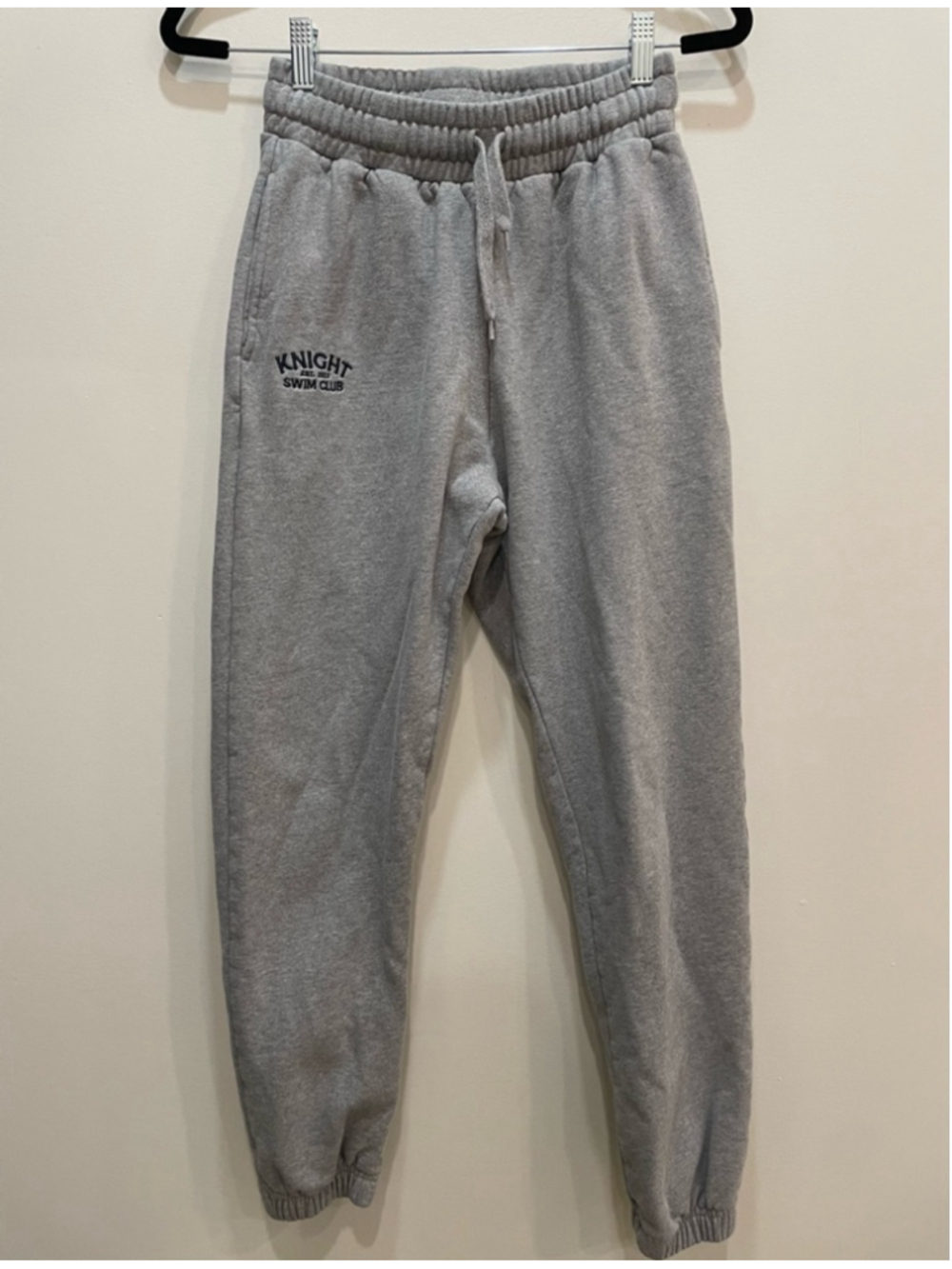 Knight Swim Club Sweatpants Embroidered Logo M Gray Heavyweight Loungewear Comfy